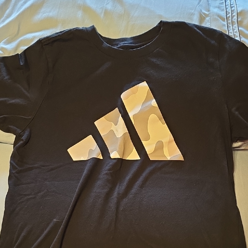 Adidas Black Tee with Camo Logo
